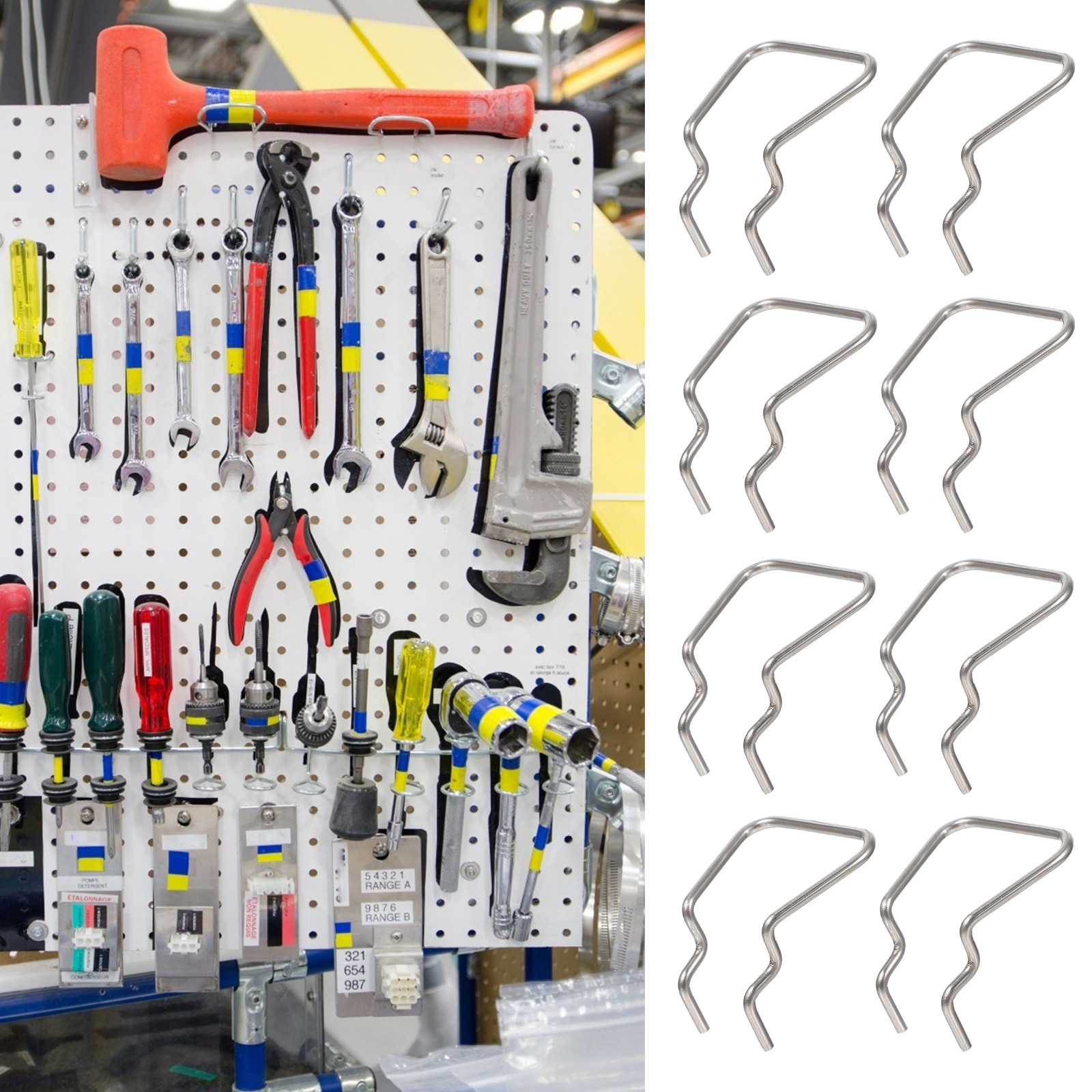Workshop Tools Display - 12Pcs Hardware Display Shelf Rack Hooks