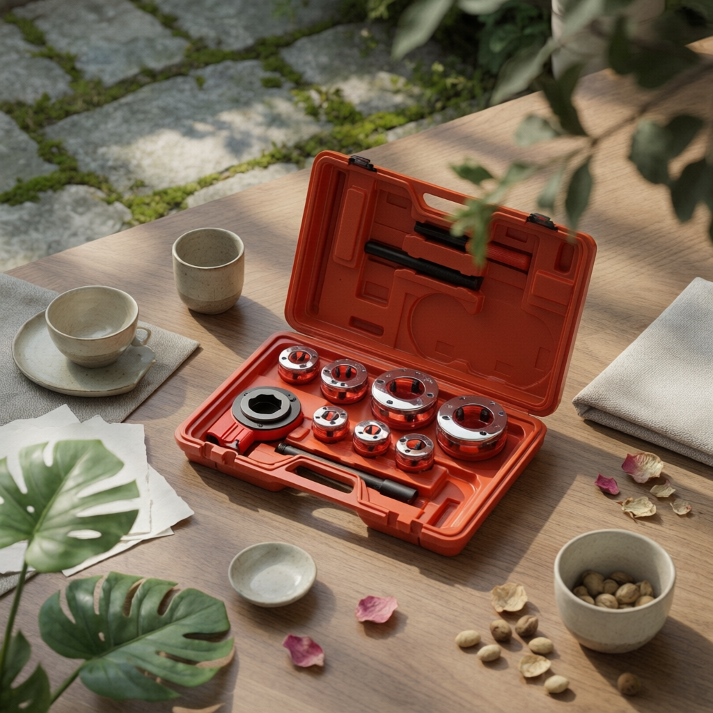 Hand Tools In Workshop - Portable Hand Pipe Threader Set with