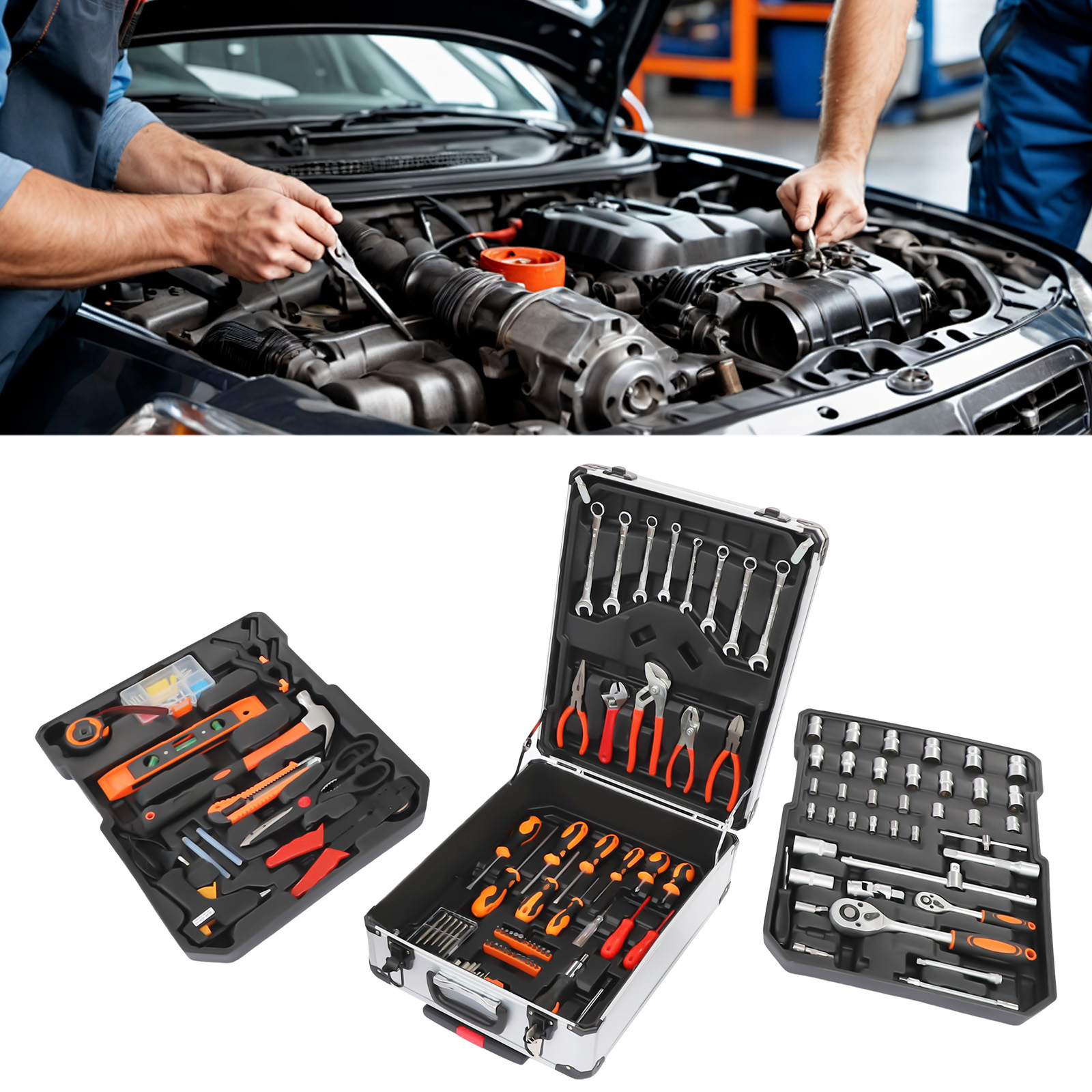Hand Tools In Workshop - 187PCS Carbon Steel Automotive Repair Tool