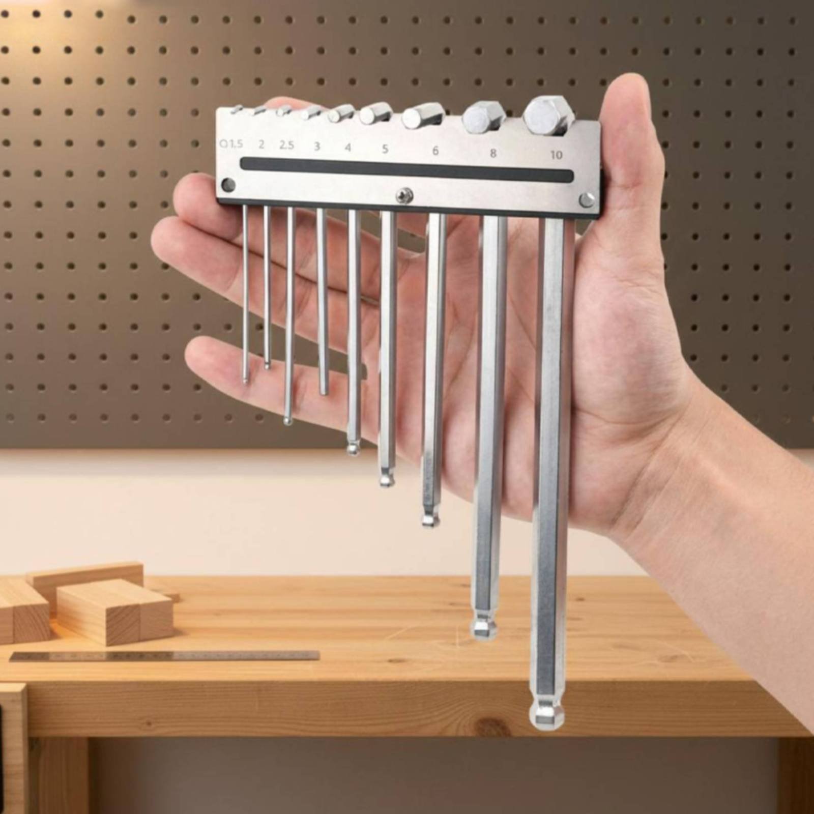Workshop Tools Rack - Wall Mounted Hex Key Holder Metal
