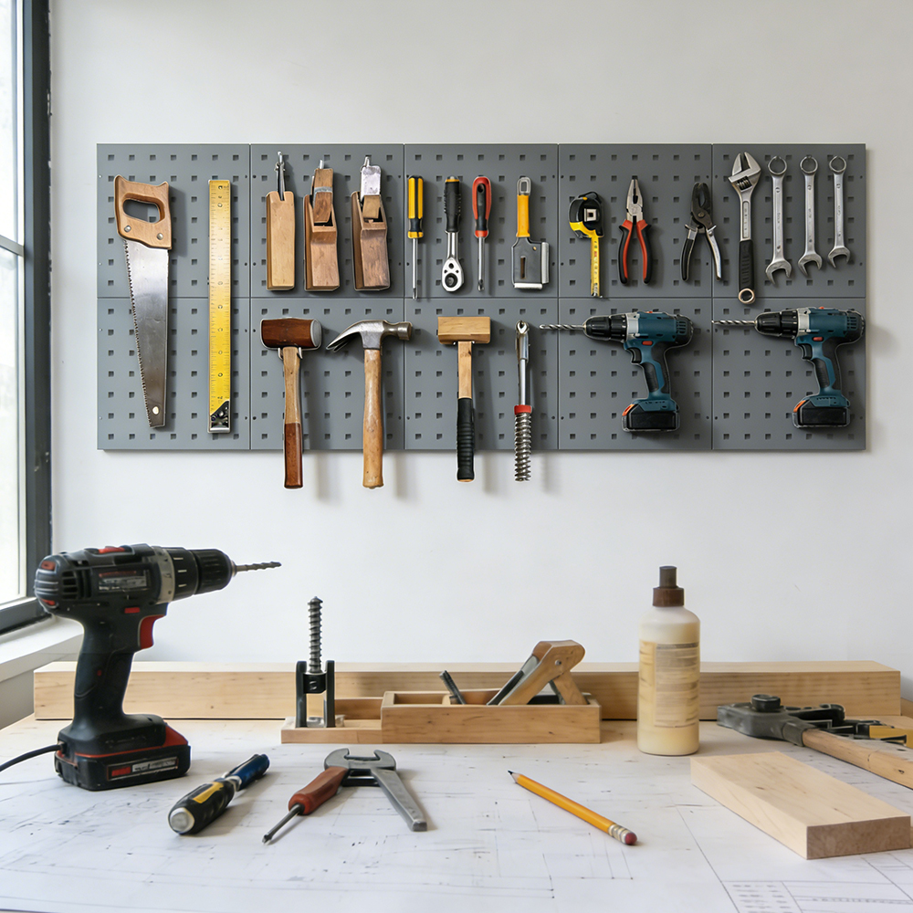 Workshop Tools Uses - Pegboard 28cm Square | Multi-Use Wall