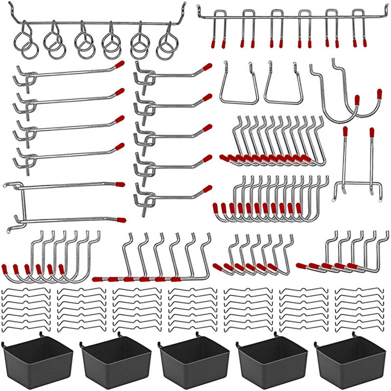 114 Pcs Pegboard Hooks Set Met - Workshop Tools On Wall ulasan dan harga
