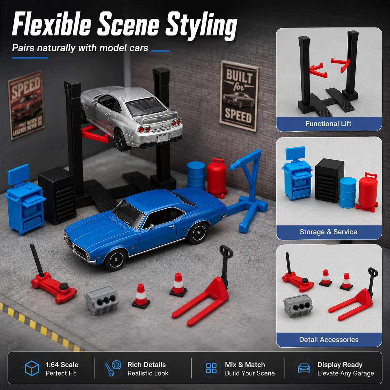 1:64 Garage Workshop Miniature - Workshop Tools Display ulasan dan harga