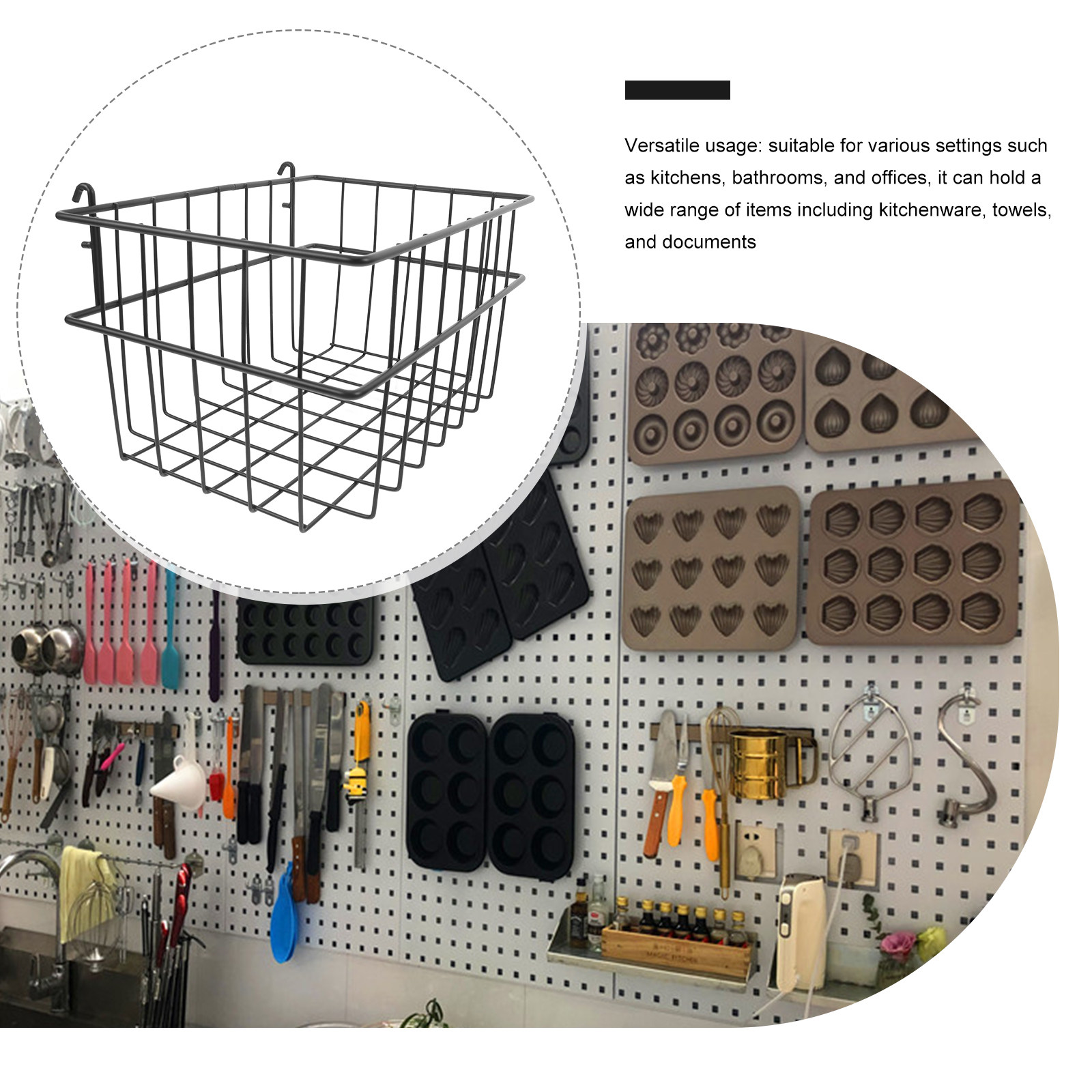 Black Iron Pegboard Organizer  - Workshop Tools Rack ulasan dan harga