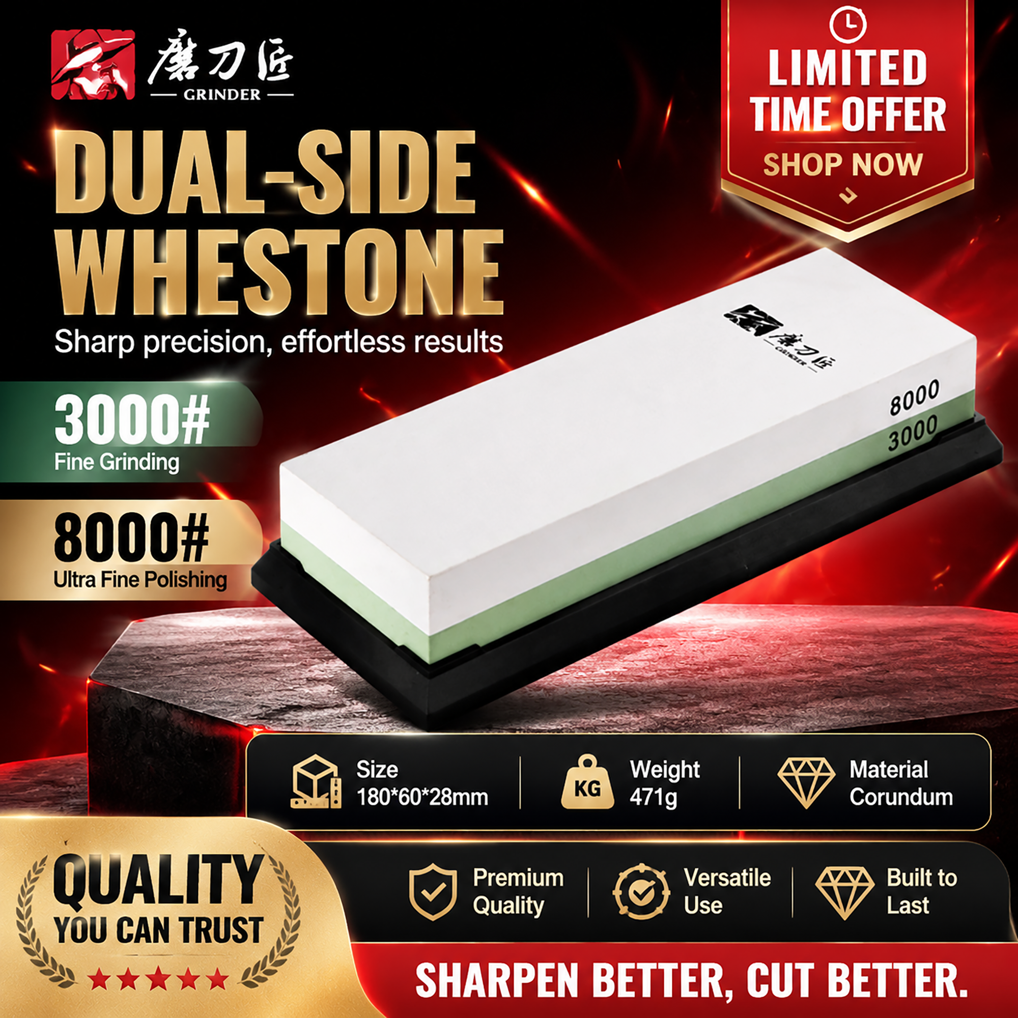 Corundum Double Side Sharpenin - Sharpening Stone Whetstone ulasan dan harga