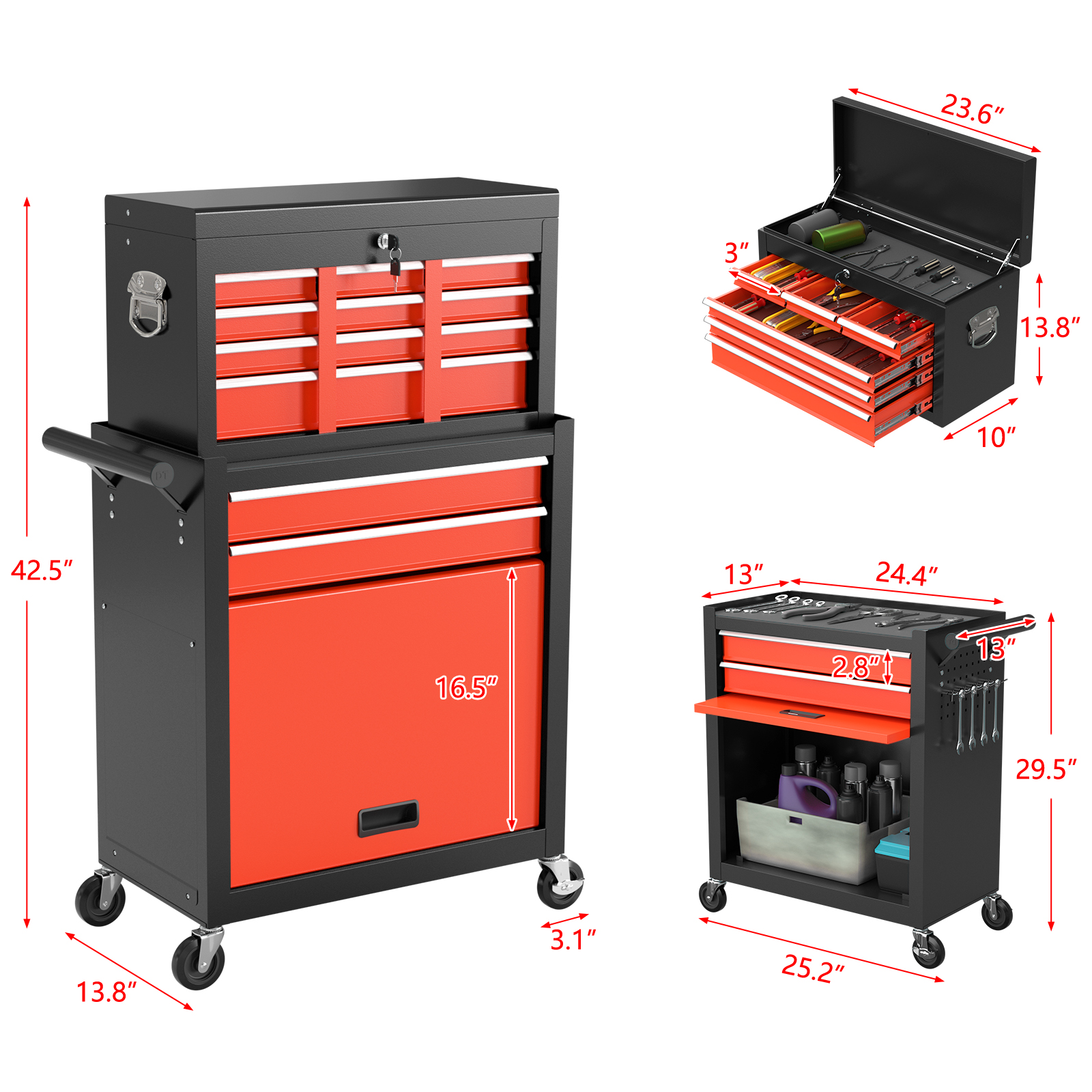 5/8-Drawer Tool Chest Rolling  - Tools Box For Workshop ulasan dan harga